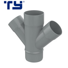 China Manufacturer Ty Cheap Price High Quality Drainage PVC UPVC Rubber Joint Din Standard Y 4 Way Sweep Tee Pipe Connector